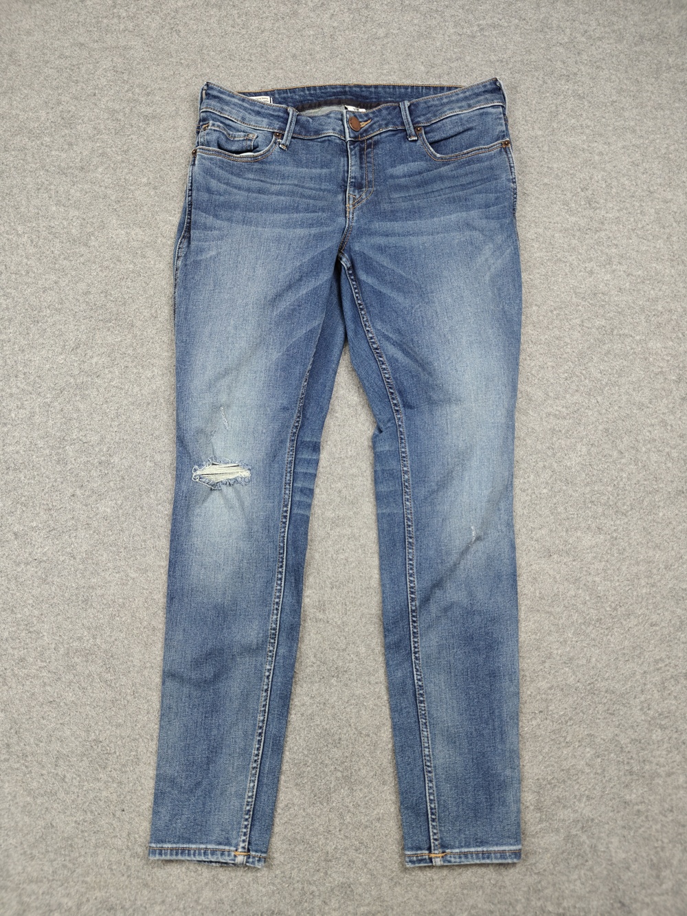 True Religion Jeans Womens 31 Blue Skinny Jennie Mid Rise Stretch Distressed